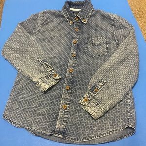 Denim Button Down with Print